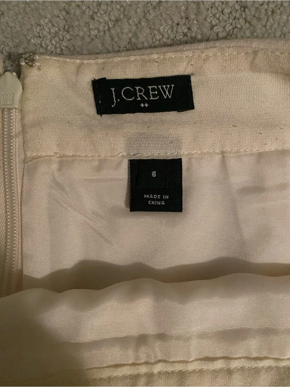 J. Crew Ivory Mini Skirt